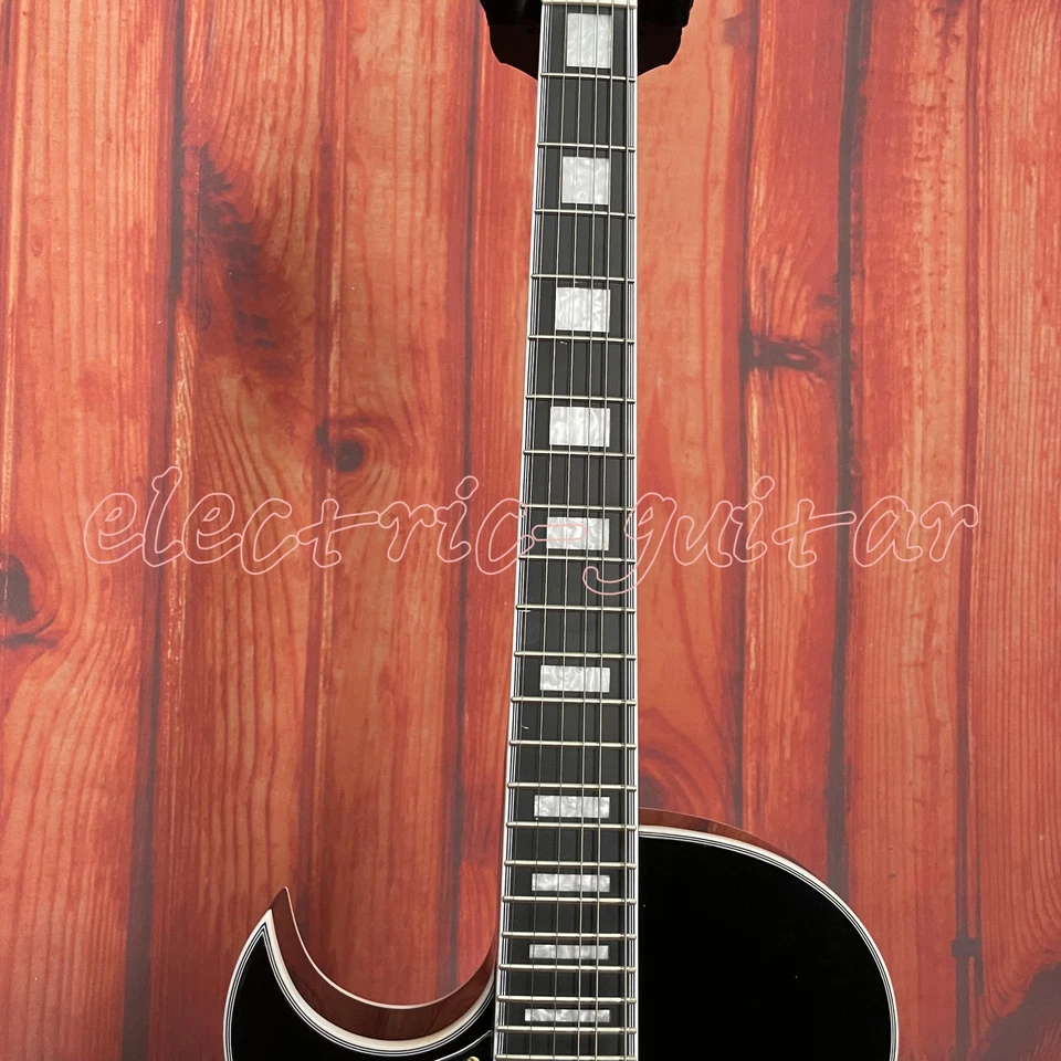 Metallic Byrdland Black Left Handed Electric Guitar Gold Hardware Mahogay Body - Image 3 of 4