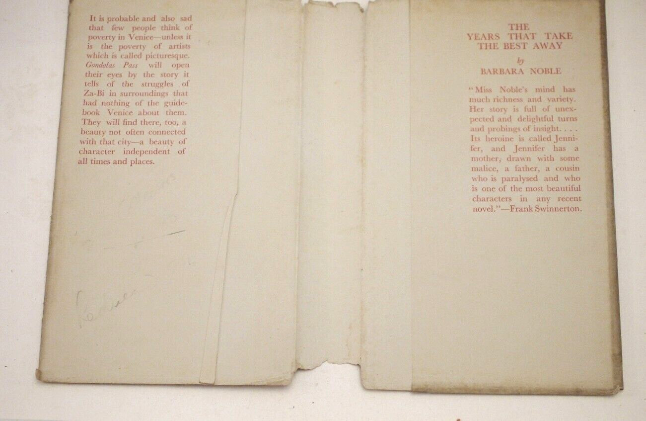 ** Rare in D/J ** Helen Mackay Gondolas Pass 1st Edition in D/J 1930