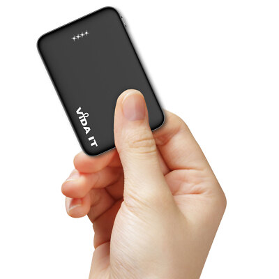 Kompakte Powerbank 5000mAh Akkupack für iPhone Android Handy Smartphone Dual USB