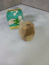 Vintage Japanese Mini Wood Barrel Brain Teaser Kumiki Puzzle from Japan