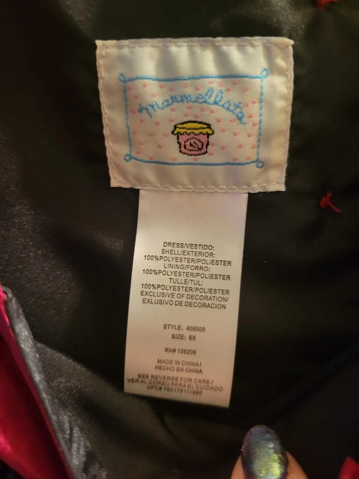 Vestido de Navidad Marmelatta Niñas Talla 6X Rojo Negro Sin Mangas Foto 3 de 3