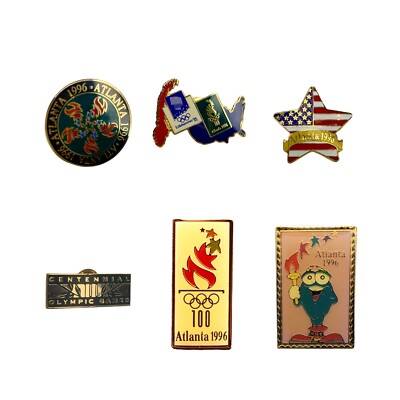 1996 Atlanta Olympic Pins Set of 6 Retro Olympic Pin Brooches ...