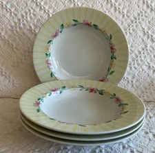 4 VTG Pfaltzgraff Atmosphere Grandma's Kitchen Large Rimmed Soup Bowls