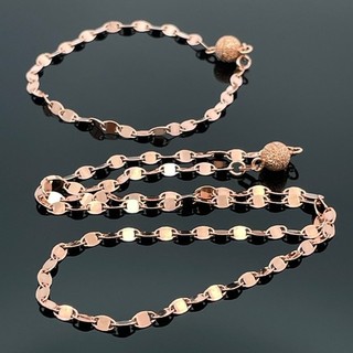SET 2 TLG.: PLÄTTCHENKETTE & ARMBAND AUS 925/ SILBER ROSÉVERGOLDET SCHMUCKJAGD