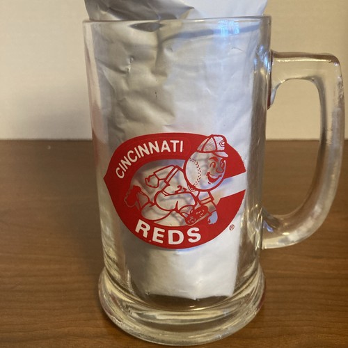 Vintage MLB Cincinnati Reds Collectible Glass Mug Cup - Picture 3 of 11