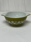 Vintage Pyrex 442 Spring Blossom Green Crazy Daisy Cinderella Mixing Bowl 1.5 QT