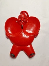 Jolly Chef Red Devil Plastic Vintage Spoon Rest Original Made in USA