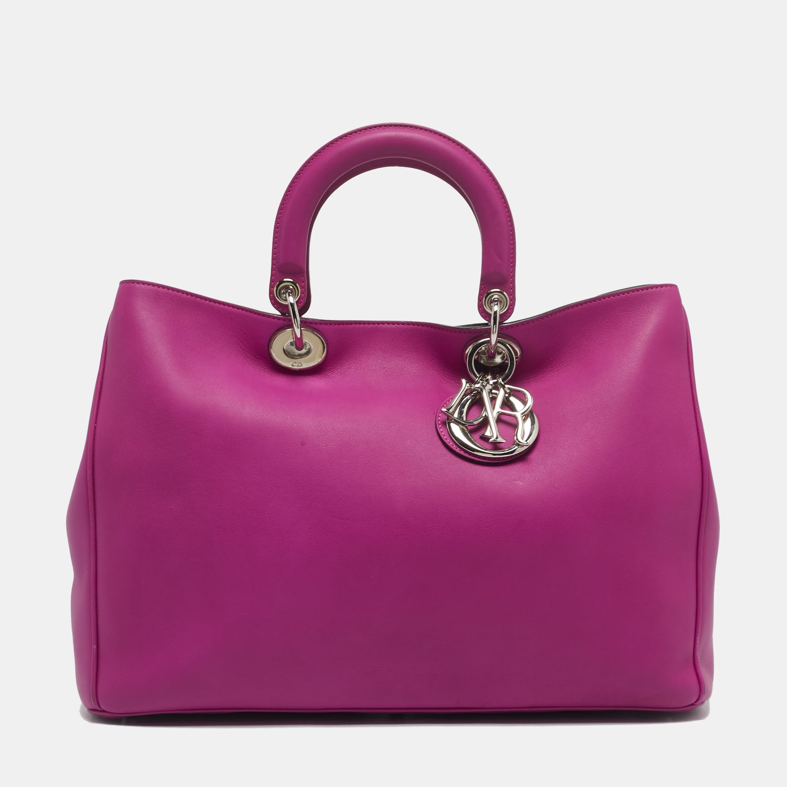 Dior Magenta Leather Diorissimo Large Tote Bag