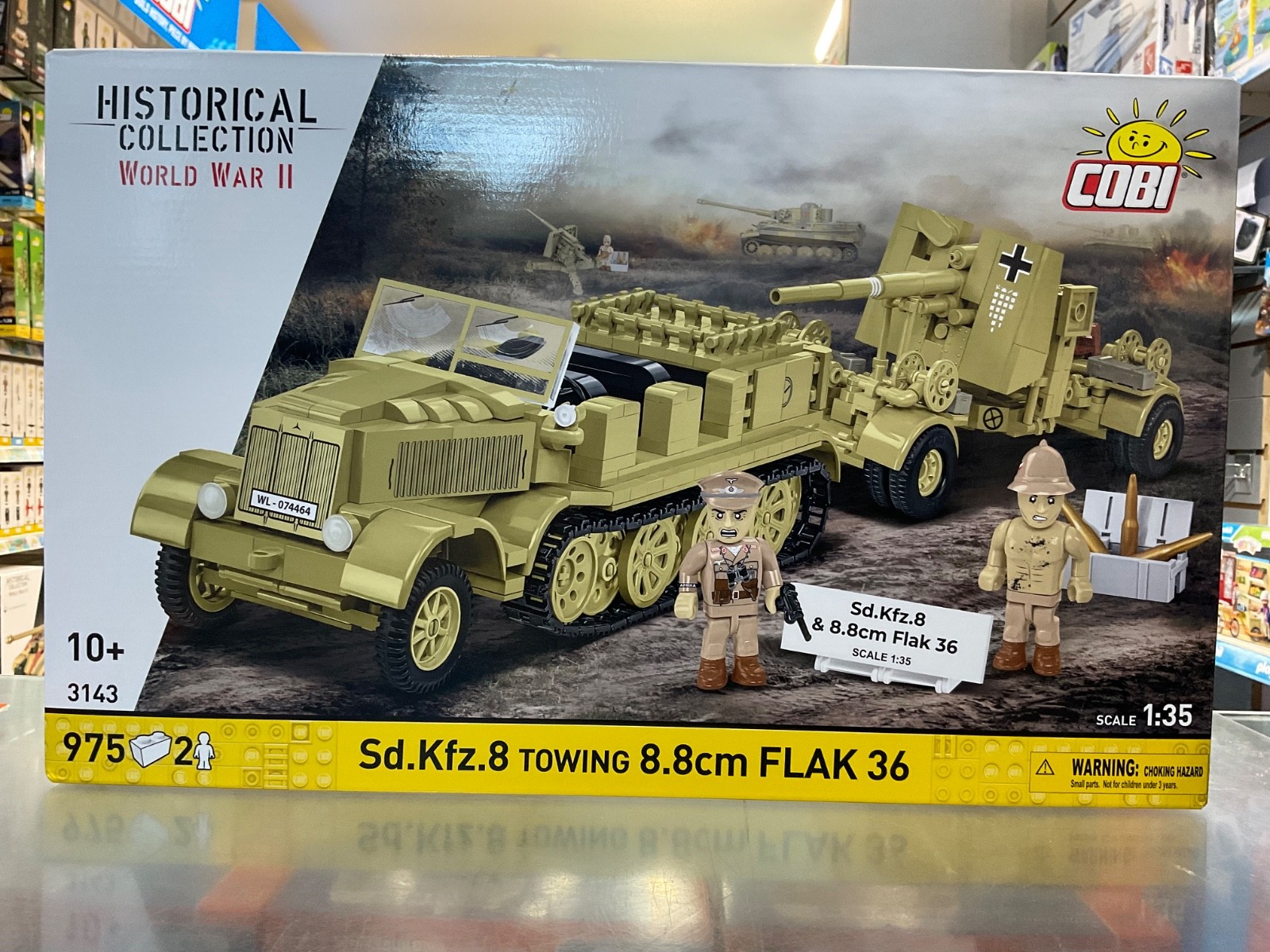 COBI-3143 Sd.Kfz.8 Half-Track and 8.8 cm Flak 36 gun Building Brick Model 975pcs - Image 5