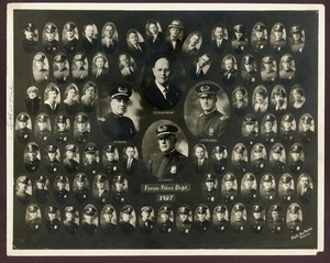 1927 FRESNO POLICE DEPT. Group, Real Photo, by Parks. Shows Women & Detectives