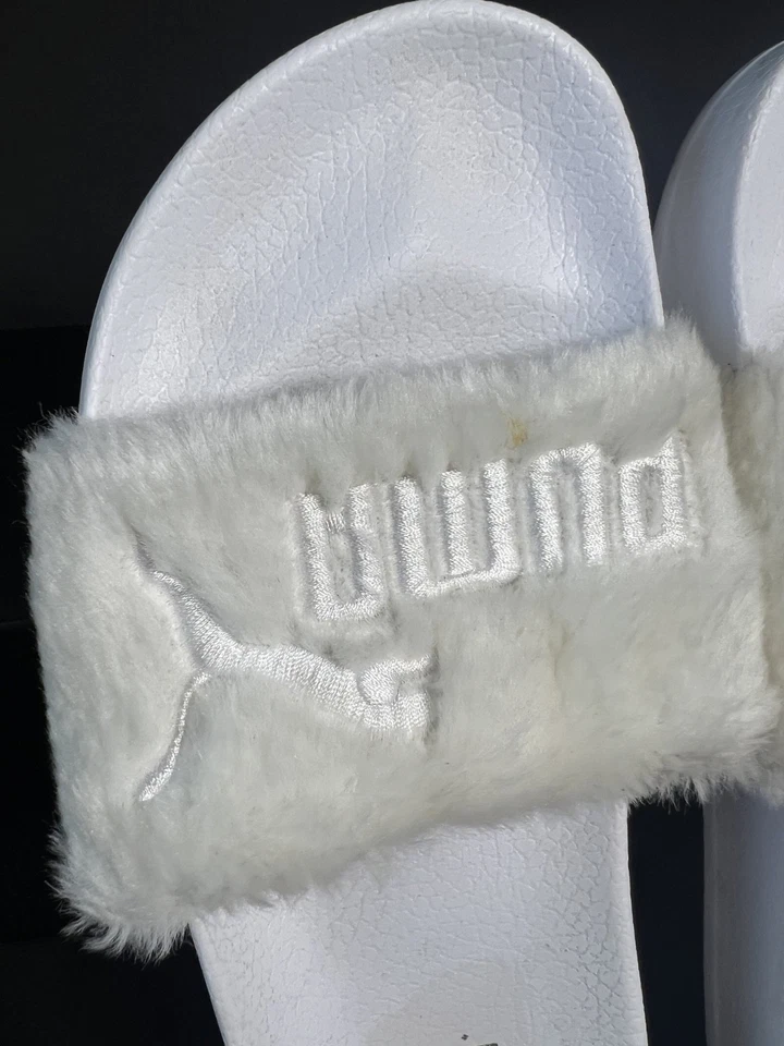 Sandalia Puma Fenty x Rihanna blanca de piel Leadcat Fenty talla para mujer EE. UU. 9,5 Foto 4 de 4