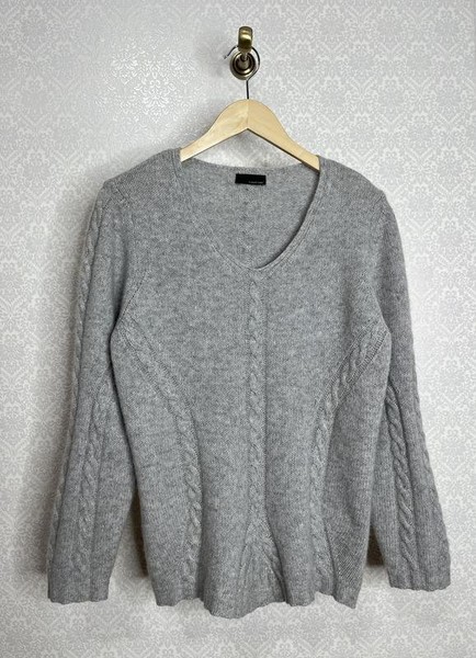 Women LINEA CINQUE Sweater Grey Cashmere L