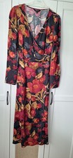Myleene Klass for Next Midi Dress Size 10 Black Floral  Long Sleeved Dress