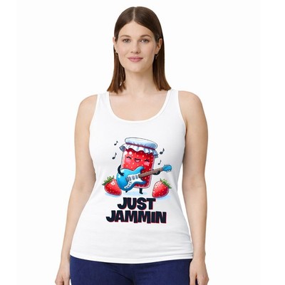 Just Jammin Damen Trägershirt Tank Top Jam Wortspiel Musik Geschenk für sie