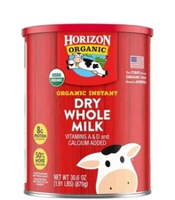 Horizon Powder Organic Instant Dry Whole Milk 30.6 oz Exp 09/2025+