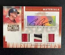 Craig Biggio 2005 Donruss Playoff Prime Patches Triple Jersey Auto True 1/1