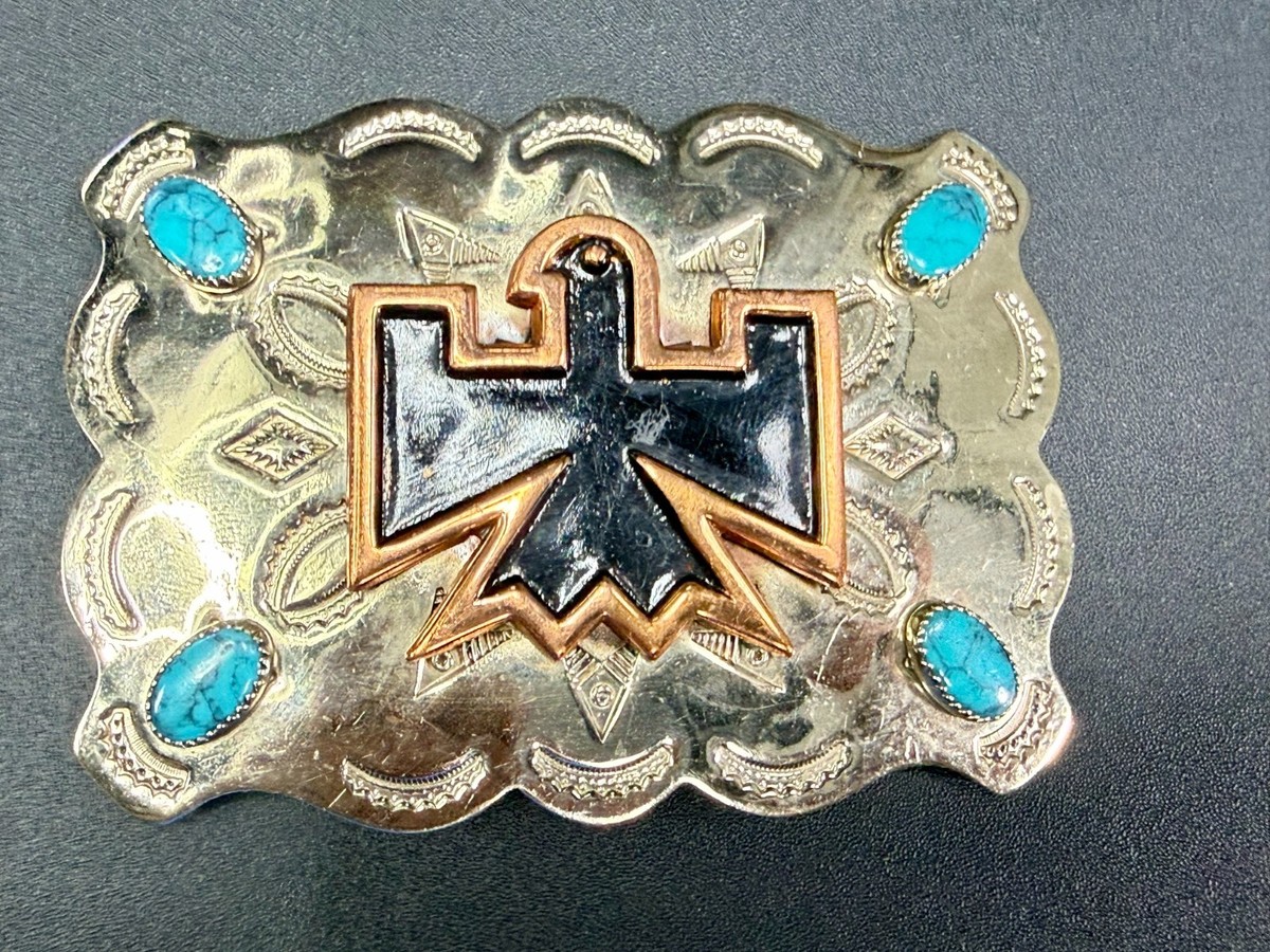 Arizona Trading Post Vintage Thunderbird Belt Turquoise Bead Leather Boho Turquoise Suede Belt - Etsy main image 2