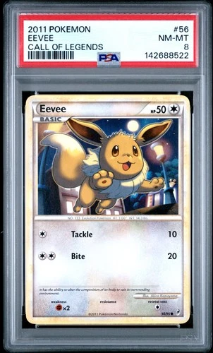 2011 POKEMON CALL OF LEGENDS #56 EEVEE PSA 8