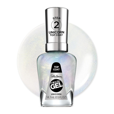  , Unicorn Top Coat, Long Lasting, Gel-Like Formula, No UV Lamp Needed, Glitter