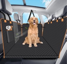 Dog Car Seat Cover 2nd Row, Hard Bottom, 4 Panels, Seat Extender, Black Tan NEW