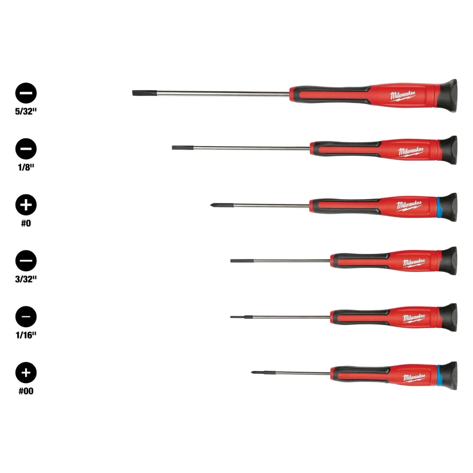 Milwaukee 48-22-2606 6-Piece Precision Screwdriver Set New with Case - Image 2 of 4