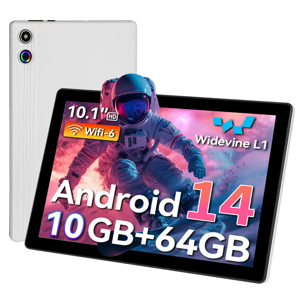 Tablet 10.1 inch Android 13 Tablet 8+64GB RAM Quad Core 1280