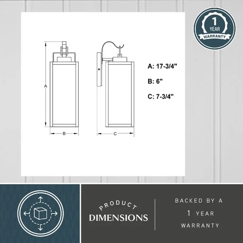 Vaxcel Lighting T0745 Clinton 18" Tall Outdoor Wall Sconce - Black - Picture 8 of 10