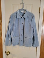 Alfred Dunner Corderoy Womens 2Pc Pant Suit Sz 12 Pants  16 Jacket Blue