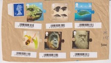 Great Britain  2009 Charles Darwin set on Paper with Barcodes