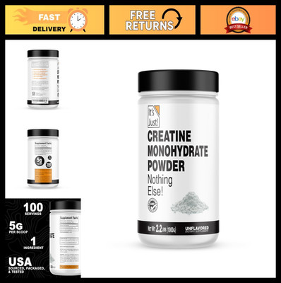 Pure Creatine Monohydrate Powder - Unflavored, 1000g, 5g Serving, Lab Tested