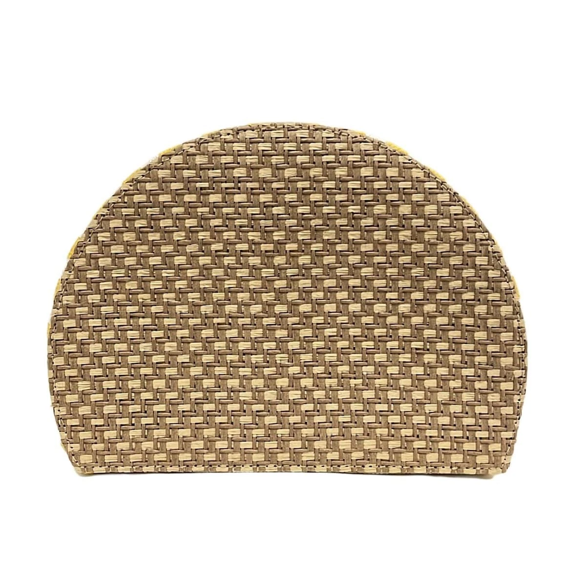 Auth DIOR/ChristianDior   Pochette toile paille jaune crème marron