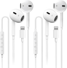 2 Pack for Iphone Headphones Wired Earbuds Earphones Built-In Microphone  Volum