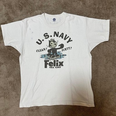 TOYS McCOY U.S. NAVY Felix the Cat T-Shirt Size L White | eBay