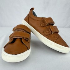 Cat Jack Boys Hook and Loop Closure Brown Dress Shoes