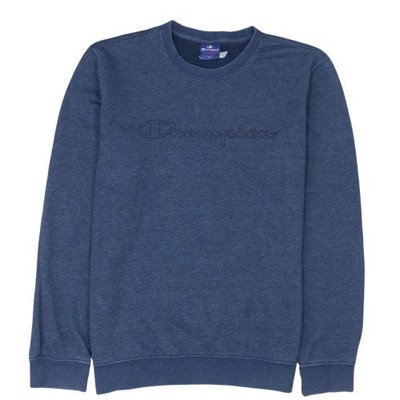 Champion Herren Sweatshirt blau Rundhals Gr. M Logostickerei