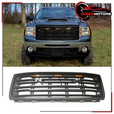 Fits 07-13 Gmc Sierra 1500 Matte Black Front Bumper Hood Grille Guard Protector Fits 07-13 Gmc Sierra 1500 Matte Black Front Bumper Hood Grille Guard Protector