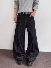 Y2K Baggy Wide Leg Jeans Men Jeans Men Black Streetwear Skater Denim Vintage