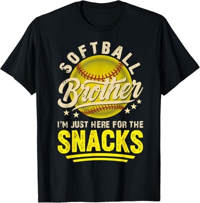 Funny Retro Softball Brother I'm Just Here for The Snacks T-Shirt