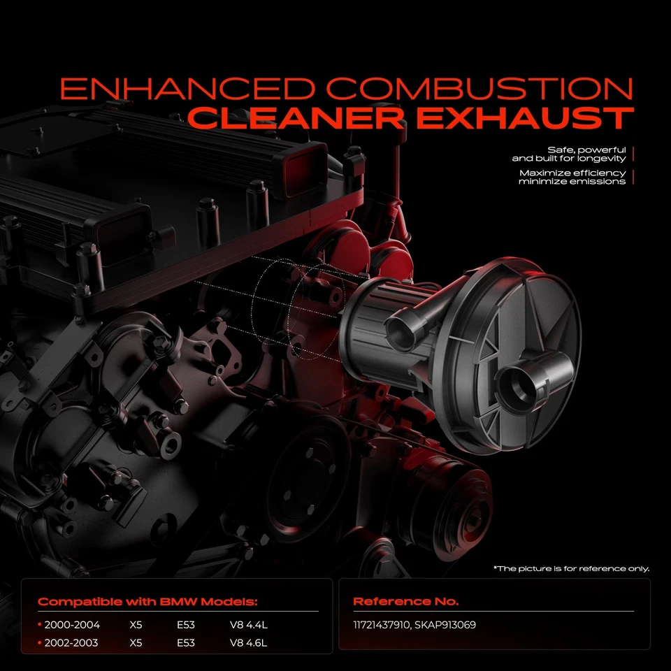 Bomba de inyección de aire secundaria con buje de montaje para BMW E53 X5 2000-2004 4,4 L 4,6 L Foto 2 de 4