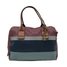Fossil Multicolor Pebbled Leather Colorblock Satchel Bag