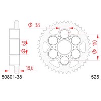 Zahnrad Afam Stahl P525 - Z38 (DIS.50801) Ducati 1098 1098 07/08