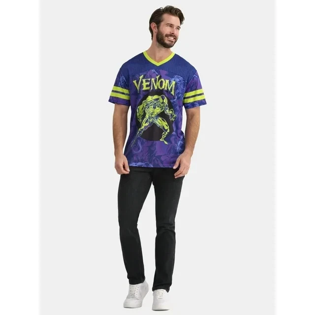 Camiseta de fútbol para hombre Venom gráfica talla X-grande púrpura Foto 3 de 4