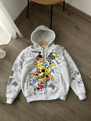 希少✨️Ed Hardy by Christian Audigier パーカー Vintage Ed Hardy Christian Audigier Hoodie - Etsy