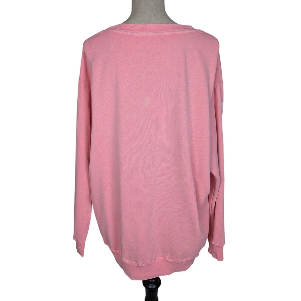 Wildfox Inside Out Baggy Beach Sweatshirt Pink and White Size M - Image 2 of 4