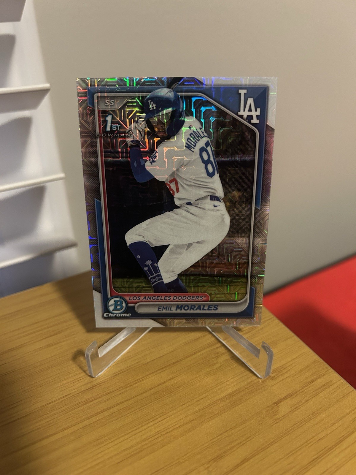 2024 Bowman Chrome Emil Morales 1st Bowman Mojo Prospects Refractor No. BCP-221