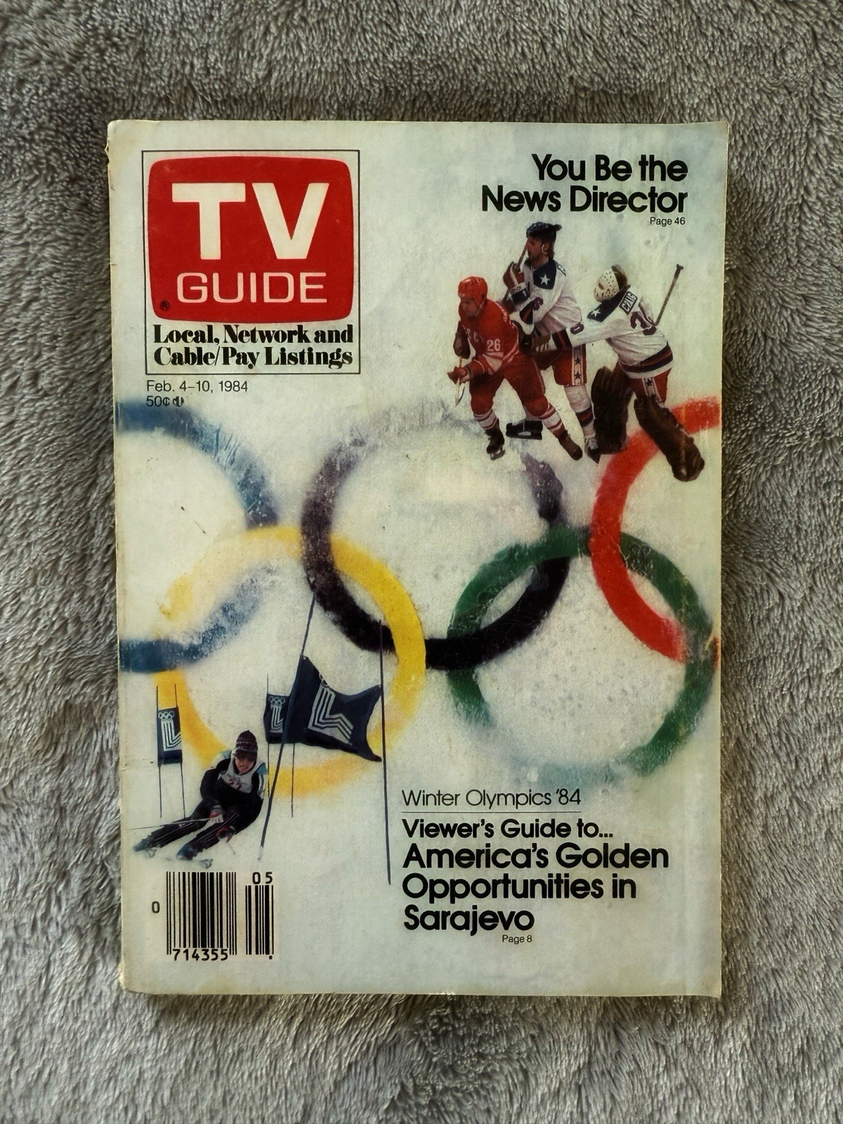 Vintage TV Guide February 4-10, 1984 Sarajevo Olympics, No Label