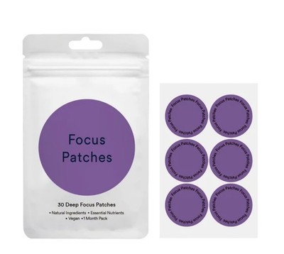 Focus Patches 30 Vegan Deep Focus Patches Mental Health Mood Support 30ct
