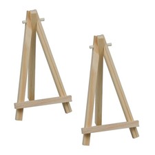4 Pcs Mini Wooden Display Easels, Small Tabletop Easel Stands for Canvas, Pho...
