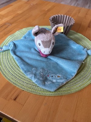  Schmusetuch Kuscheltuch Steiff Esel Issy Türkis   selten