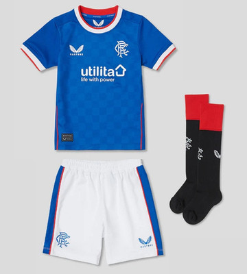 Kinder Rangers FC Trikot Fußball Castore Home Mini Kit mit Socken - Neu